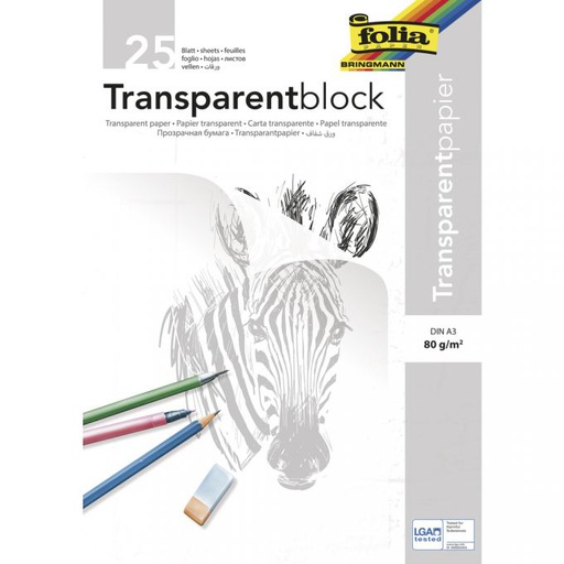 Bloc papier calque transparent 25 feuilles